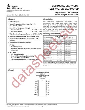 CD74HCT00E datasheet  